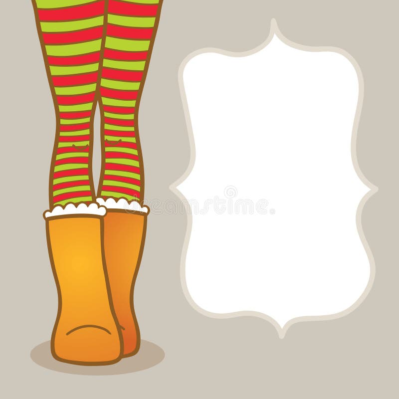 Calcetines rayados de la Navidad. Postal del día de fiesta. stock de ilustración Calcetines rayados de la Navidad. Postal del día de fiesta. stock de ilustración