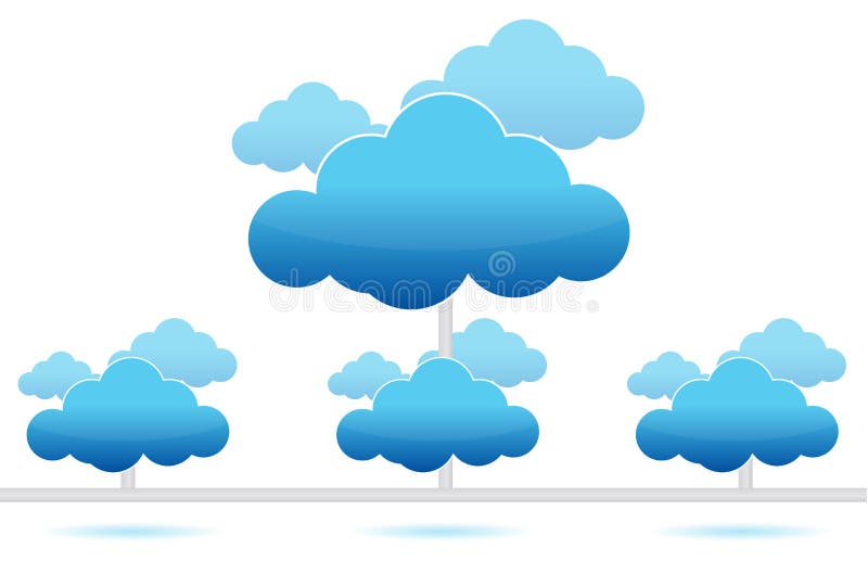 Calcul de nuage illustration stock Calcul de nuage illustration stock