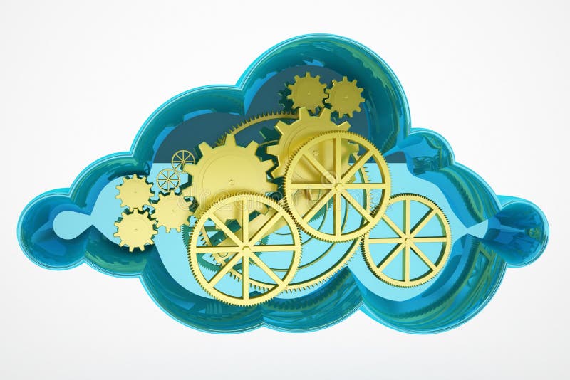 Calcul de nuage et concept de roue illustration libre de droits Calcul de nuage et concept de roue illustration libre de droits