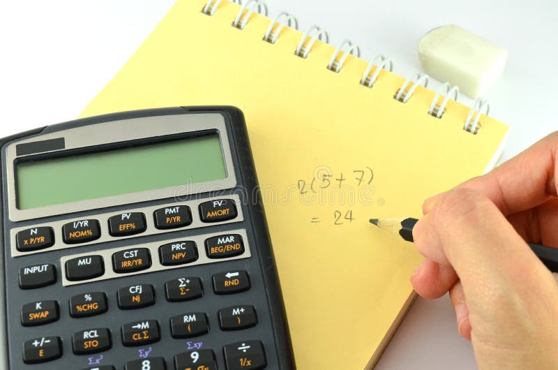 Calculating by Using Financial Calculator Stock Photo Image of annual