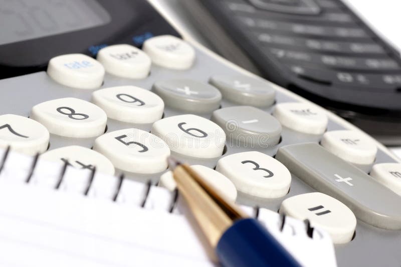 Calculations on a Calculator. Stock Photo - Image of accountants, cost