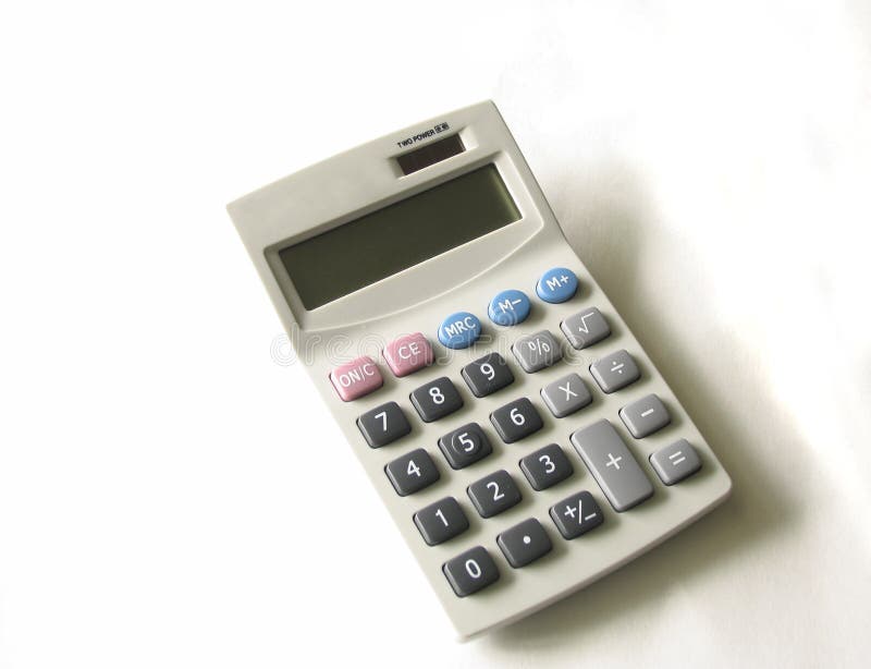 Kalkulačka izolované na bielom pozadí.