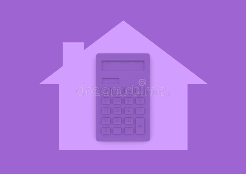 Calculator binnen huishuis het kopen en hypotheek minimalistische conc vector illustratie Calculator binnen huishuis het kopen en hypotheek minimalistische conc vector illustratie