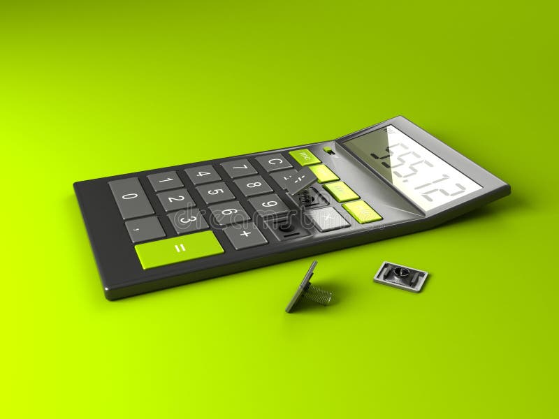 Calculator with Broken Buttons Stock Illustration Illustration of