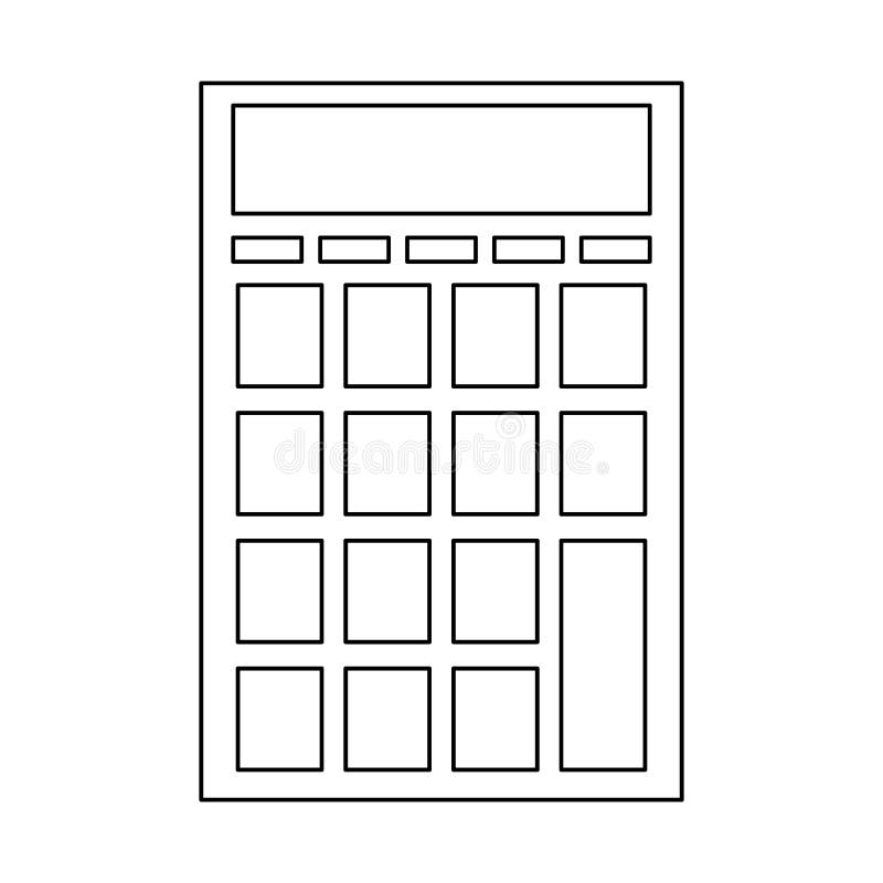 Calculator Business Finance Mathematics Cartoon in Black and White Stock  Vector - Illustration of investment, credit: 154529294