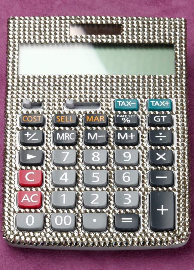 Calculator Covered with Swarovski Crystals Stock Photo Image of