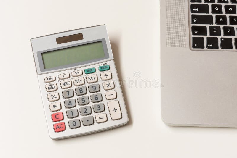 Calculator On Desktop Next To Laptop Computer Stock Image Image Of how-to-create-a-calculator-app-in-android-studio-easy-6-steps-only
