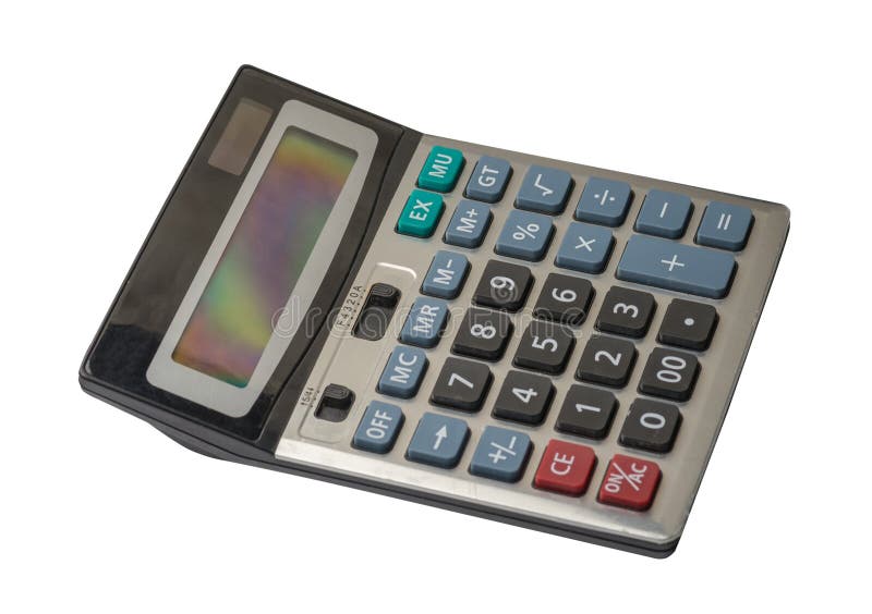 Calculator die op witte achtergrond wordt ge?soleerdm royalty-vrije stock foto's Calculator die op witte achtergrond wordt ge?soleerdm royalty-vrije stock foto's