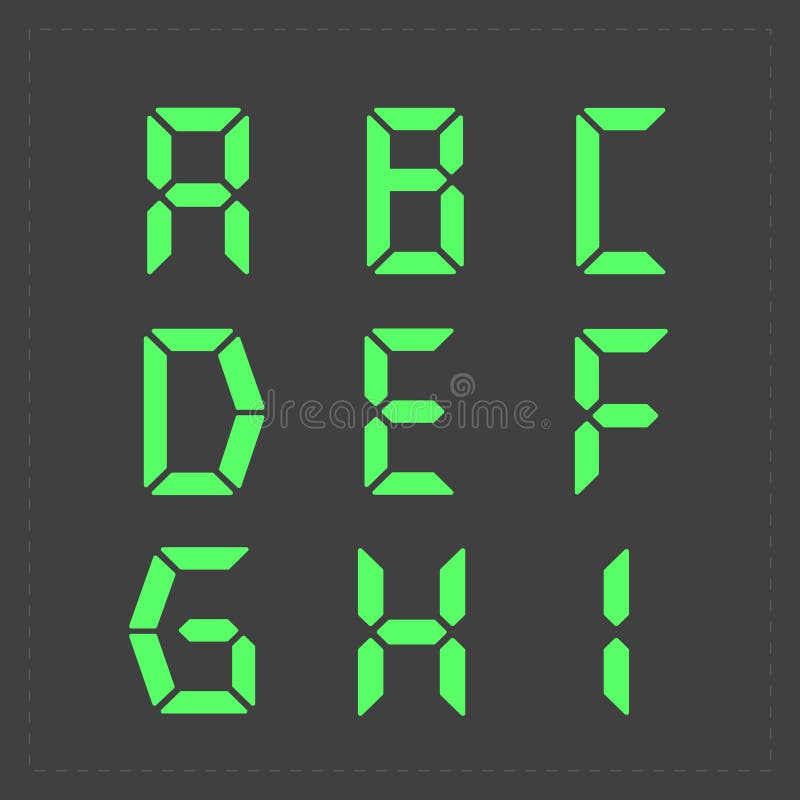 Calculator Digital Numbers. Stock Vector Illustration of font