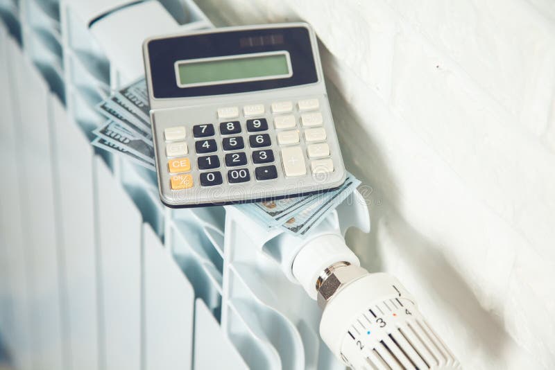 Calculator on Heating System Stock Image Image of climate, electric