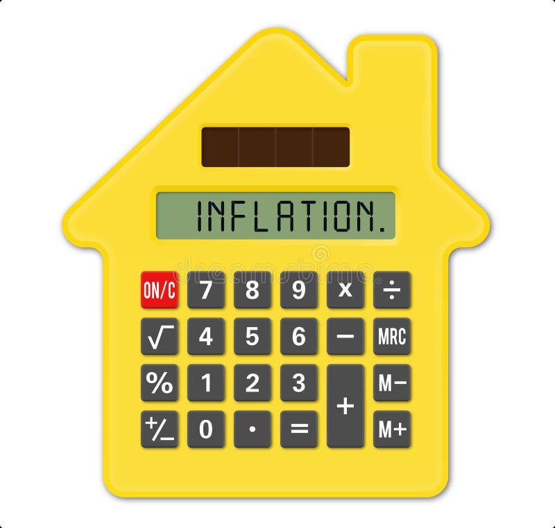 Calculator House, Concept Inflation Stock Illustration Illustration