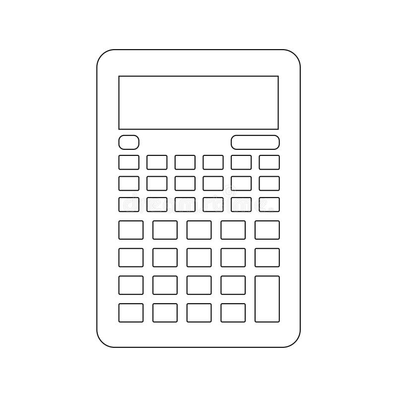 Calculator Icon from Line in Platform Computer Design by Vector Stock