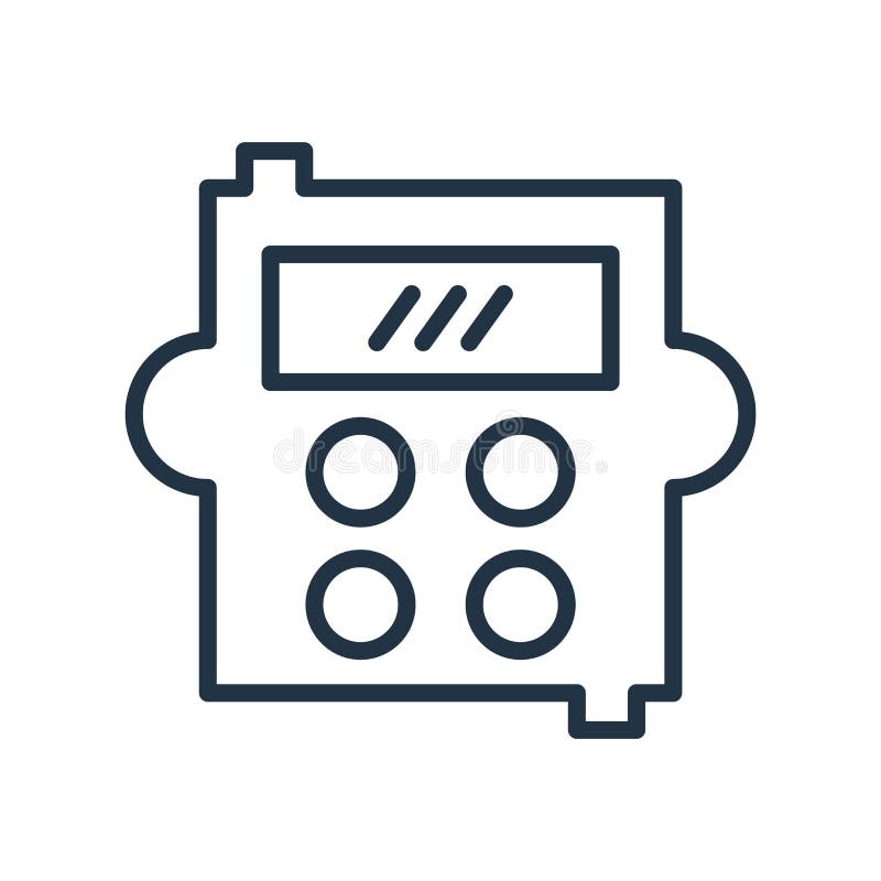Calculator icon vector isolated on white background, Calculator sign , line symbol or linear element design in outline style stock illustration Calculator icon vector isolated on white background, Calculator sign , line symbol or linear element design in outline style stock illustration