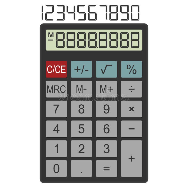 Calculator. Template for Math Programs and Applications. Stock Vector