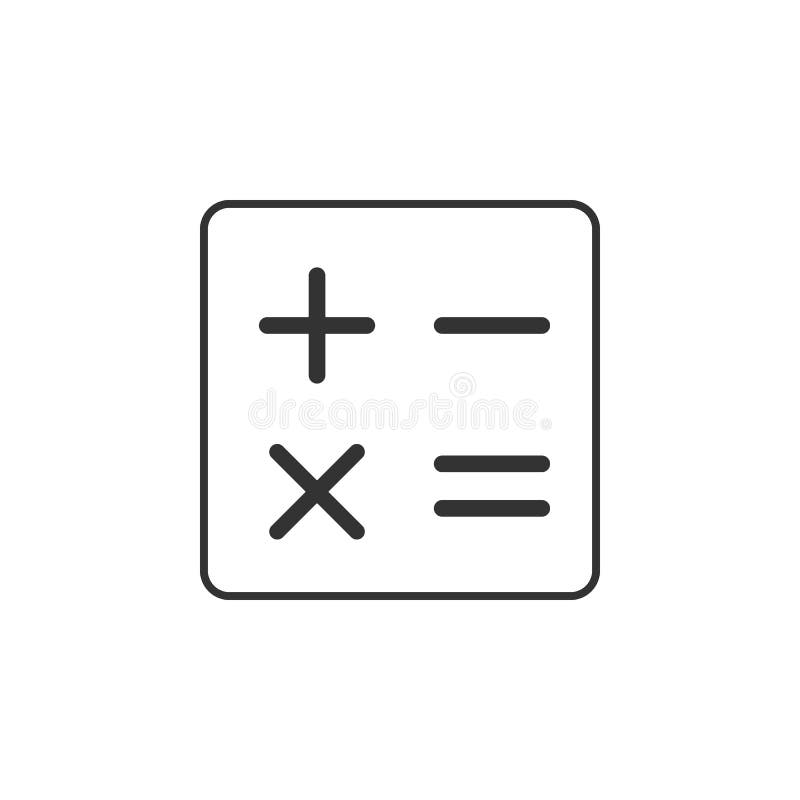 Calculator, math line icon. Simple, modern flat vector illustration for mobile app, website or desktop app stock illustration Calculator, math line icon. Simple, modern flat vector illustration for mobile app, website or desktop app stock illustration