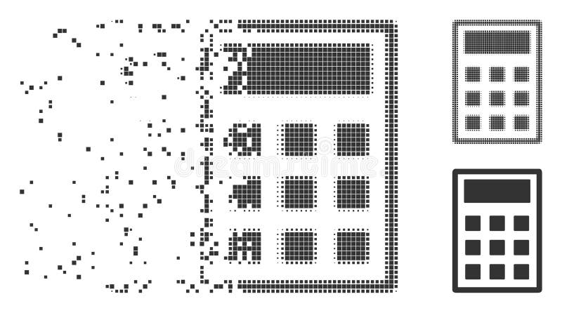 Calculator Moving Pixel Halftone Icon royalty free illustration