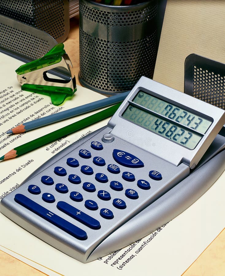 Calculator On An Office Desk Stock Photo Image Of Economic Economy