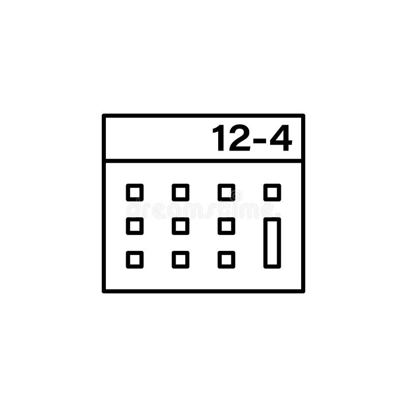 Calculator icon, educational institution process school, outline flat  vector illustration, isolated on white. Office supplies symbol. 25893686  Vector Art at Vecteezy