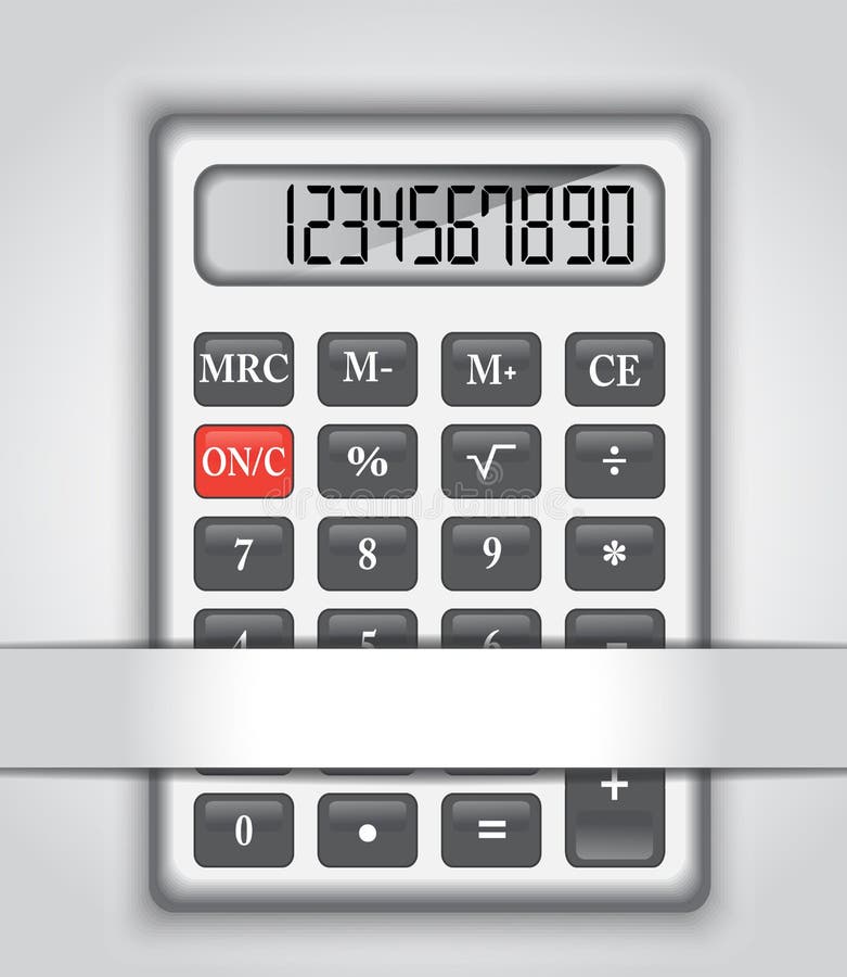 Calculator in a paper bag stock vector. Illustration of objects 32380851