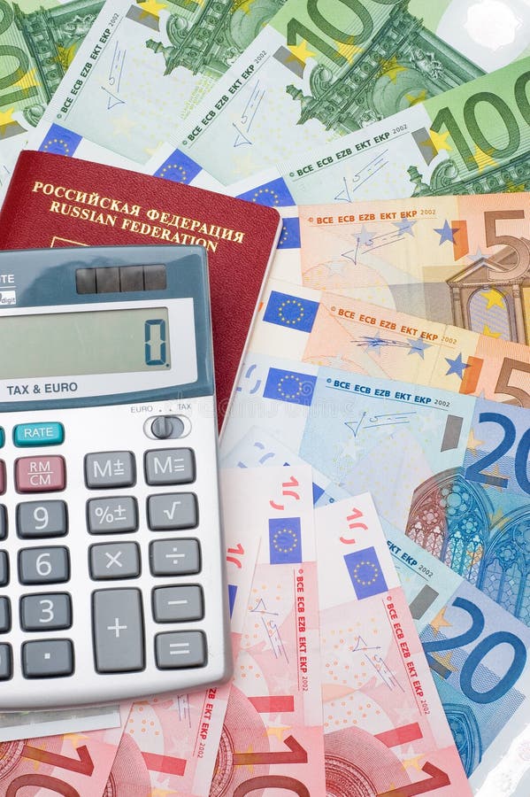 ciclo Definir cada The Calculator, the Passport and the Euro Stock Image - Image of calculator,  color: 7268429