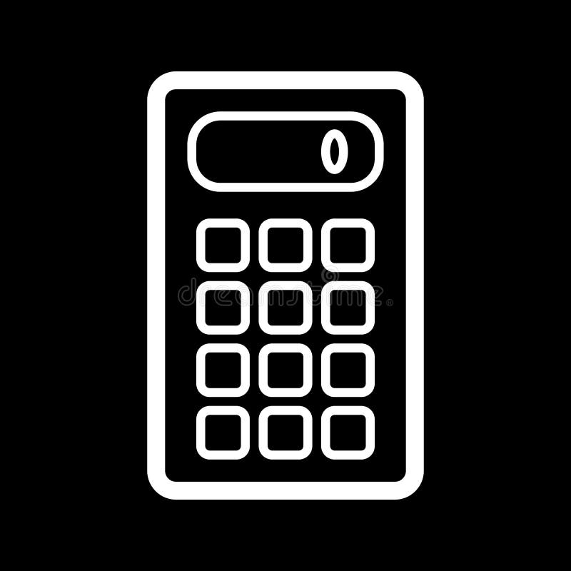 Calculator Vector Icon. Black and White Computer Engineering