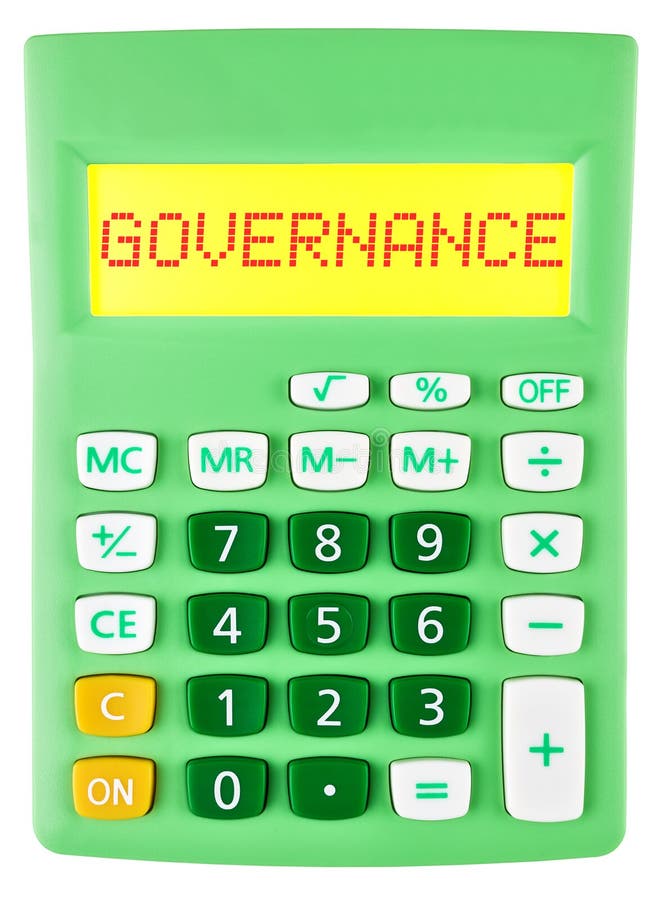 Calculatrice avec le GOUVERNEMENT sur l'affichage d'isolement image stock Calculatrice avec le GOUVERNEMENT sur l'affichage d'isolement image stock