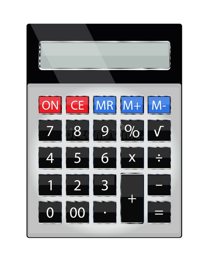 Calculatrice pour des opérations mathématiques de base illustration stock