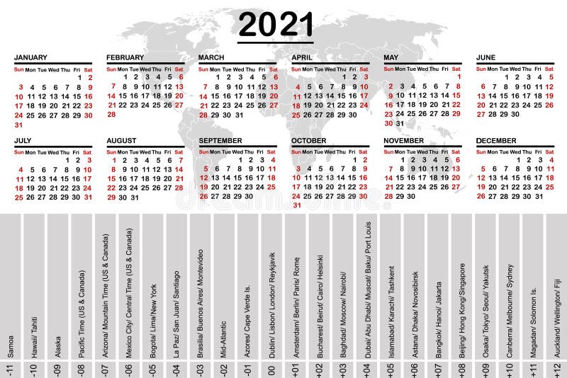 Calendário infantil de 2024 com ilustração vetorial de mapa de