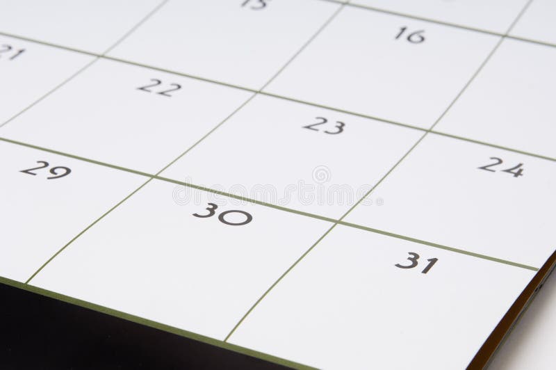 Sezione da calendario 30 un 31 concentrarsi.