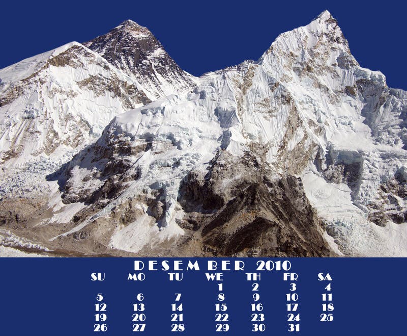 Calendar 2010. December. Everest and Nupse