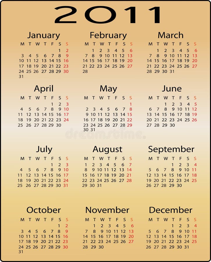 Calendar for 2011 vector illustration