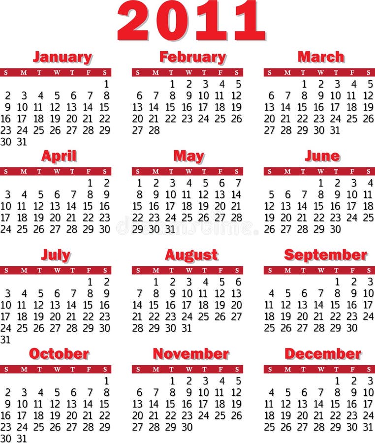 Calendar 2011 red