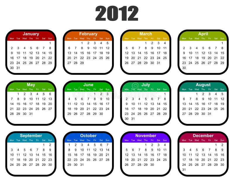 Calendar for 2012 year