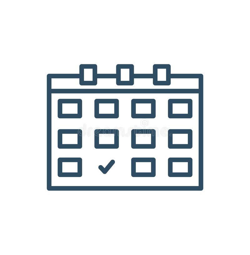 Calendar or Appointment Schedule Line Art Icon for Apps and Websites Calendar or Appointment Schedule Line Art Icon for Apps and Websites