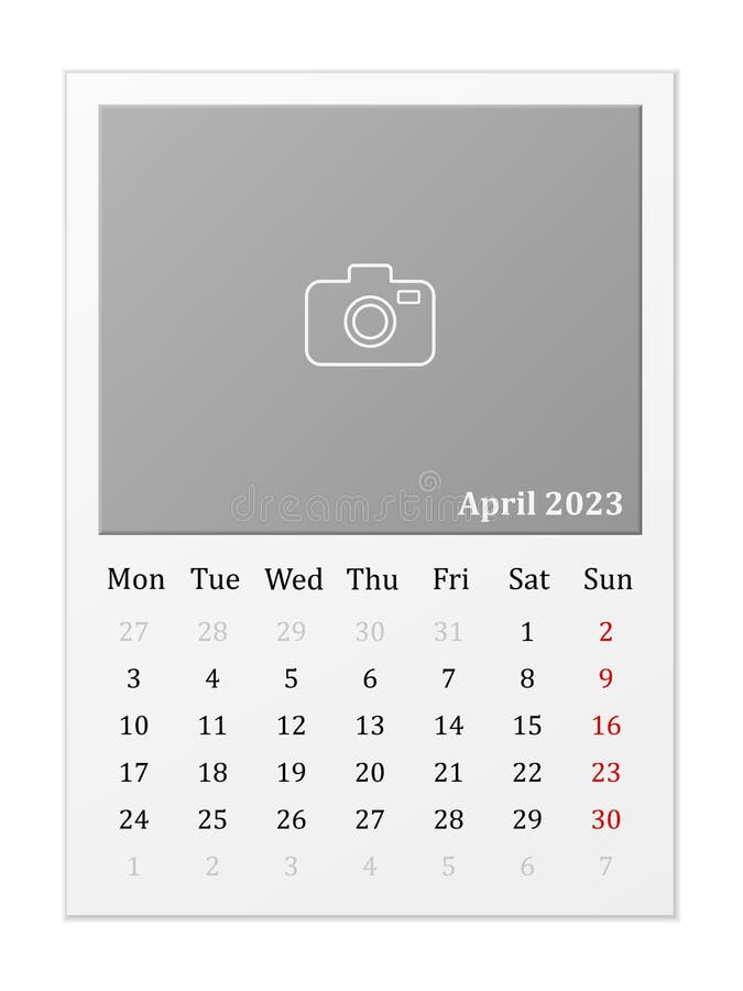 Calendar April 2023 stock vector. Illustration of friday - 254598210