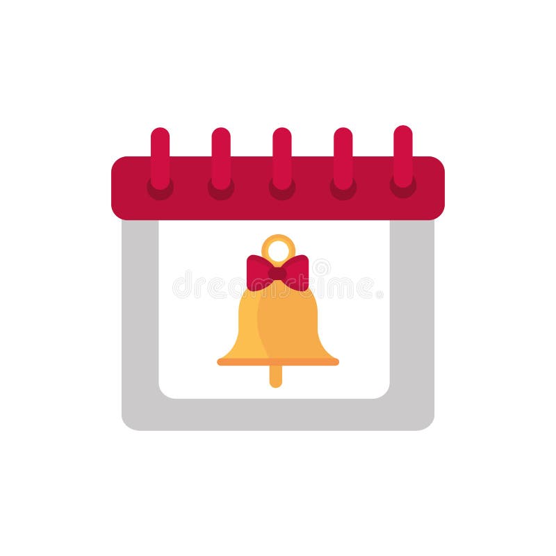 Calendar bell decoration happy christmas icon