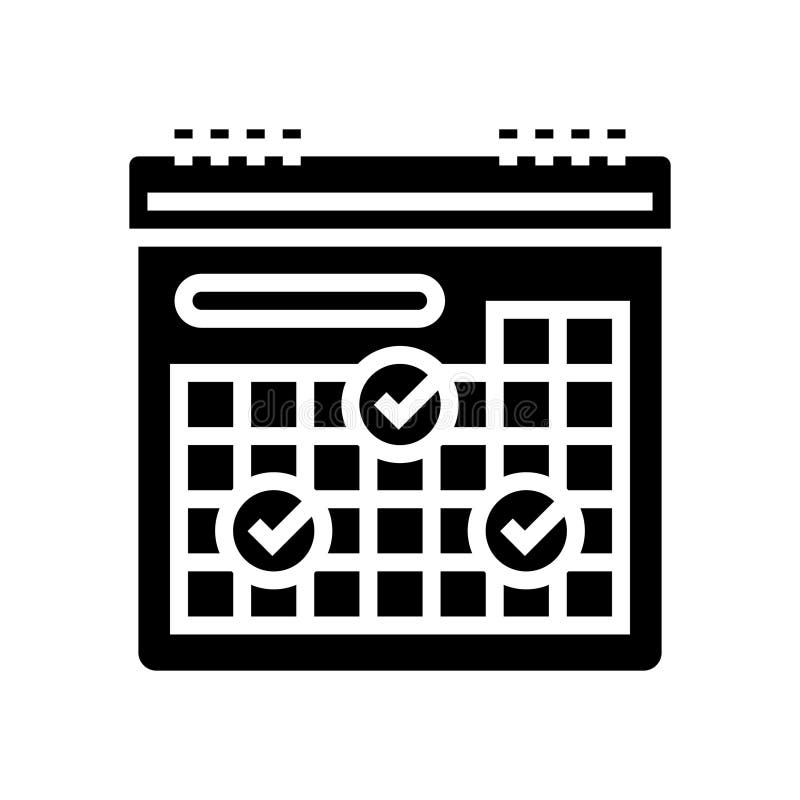 Calendar checkmarks hybrid work glyph icon vector illustration royalty free illustration