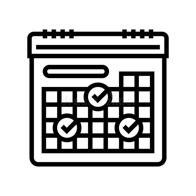 Calendar checkmarks hybrid work line icon vector illustration vector illustration