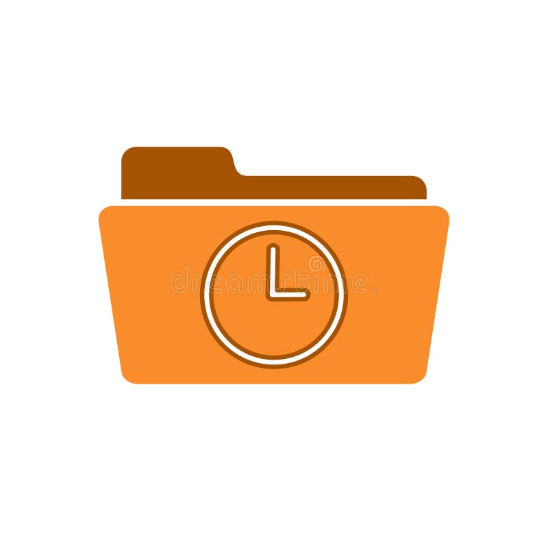 Calendar clock folder history time timetable wait icon vector illustration