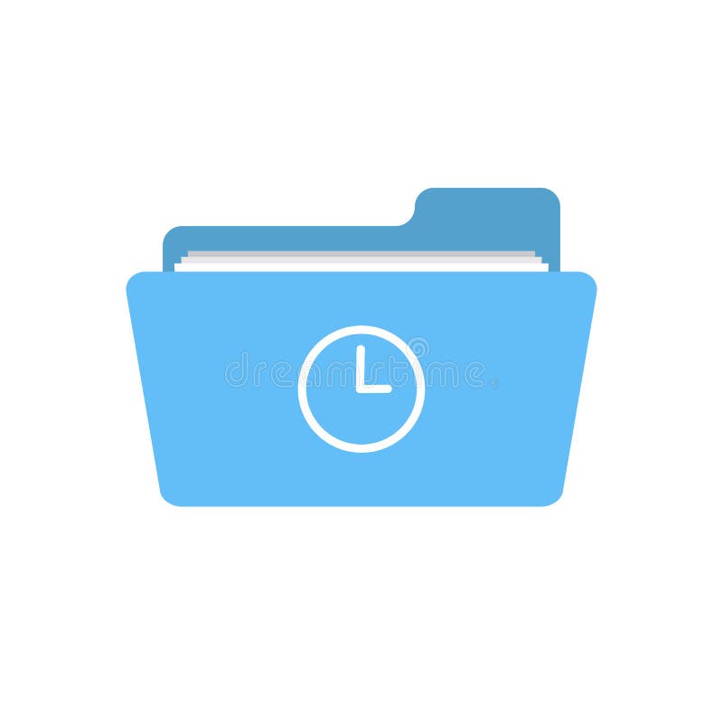 Calendar clock folder history time timetable wait icon. Vector icon
