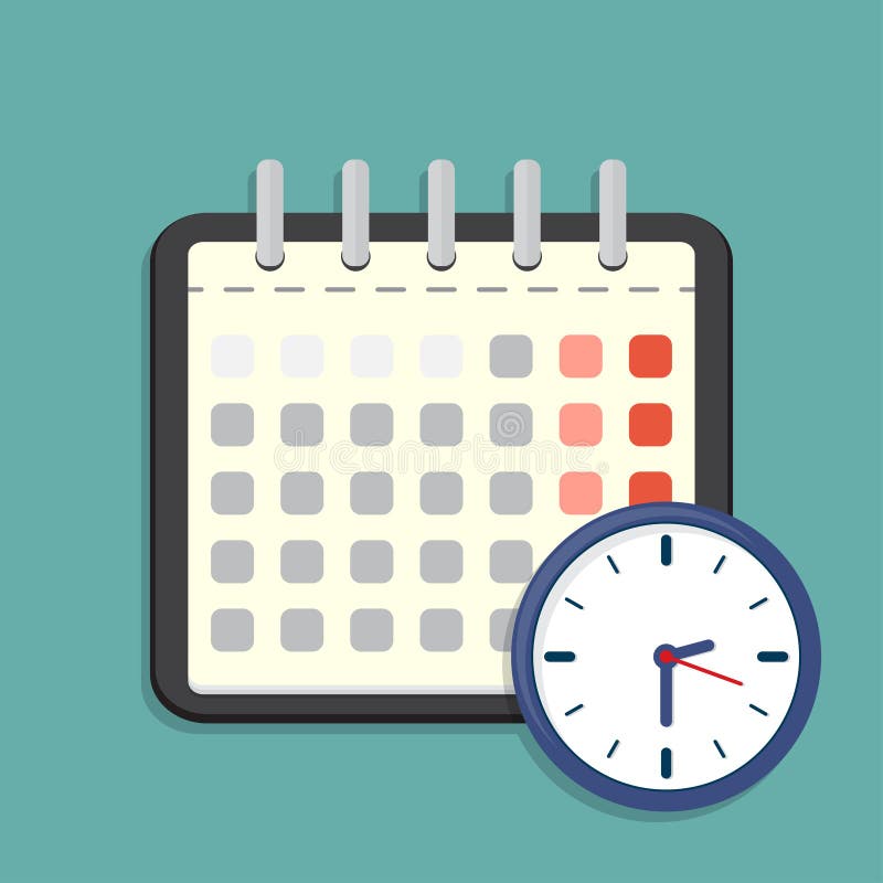 Calendar and clock icon. Schedule, appointment. Vector Illustration vector illustration