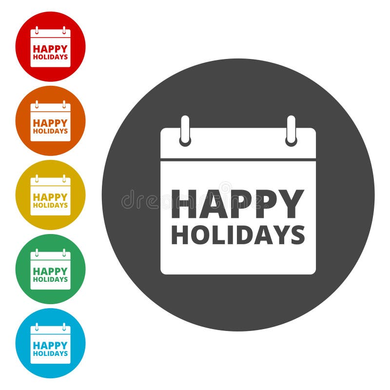 Calendar Colorfull Vector Eps10 Illustration. Happy Holidays Stock