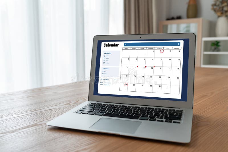 Calendar on Computer Software Application for Modish Schedule Planning