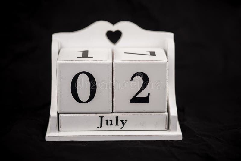 Calendar Cubes July, Second, 2, 2nd Stock Photo Image of savings