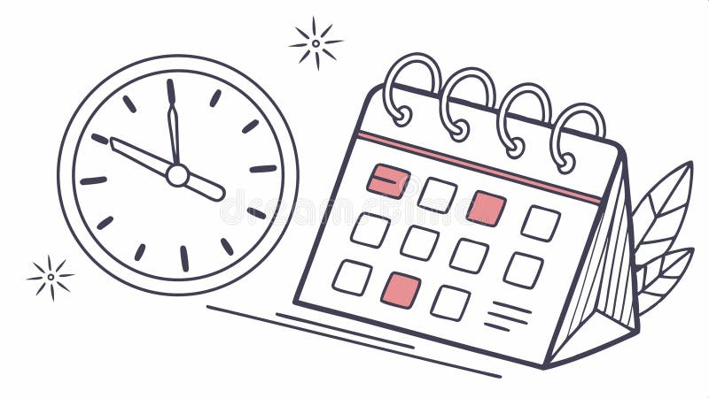 Calendar and date reminder icons vector design Generative AI. Icons of calendar and date reminder symbols, ideal for representing scheduling, deadlines, and time management. Perfect for planning and organization apps. Vector design Generative AI