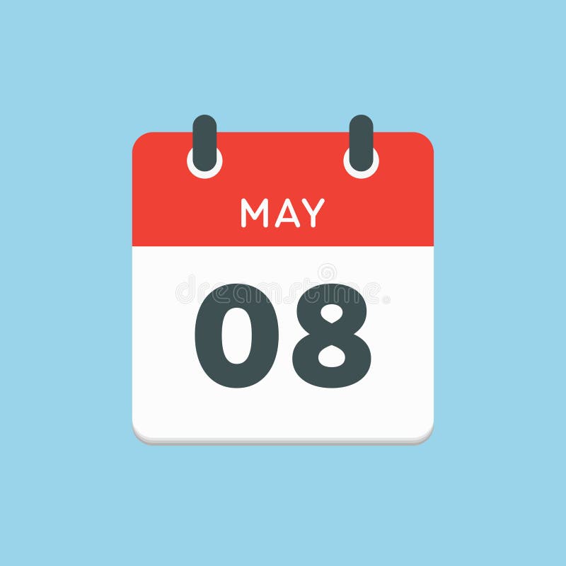 Calendar Day 8 May, Days of the Year Stock Vector - Illustration of