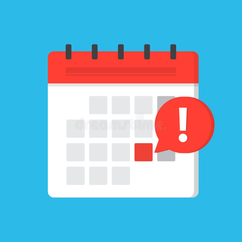 Calendar Deadline or Event Reminder Notification Stock Vector