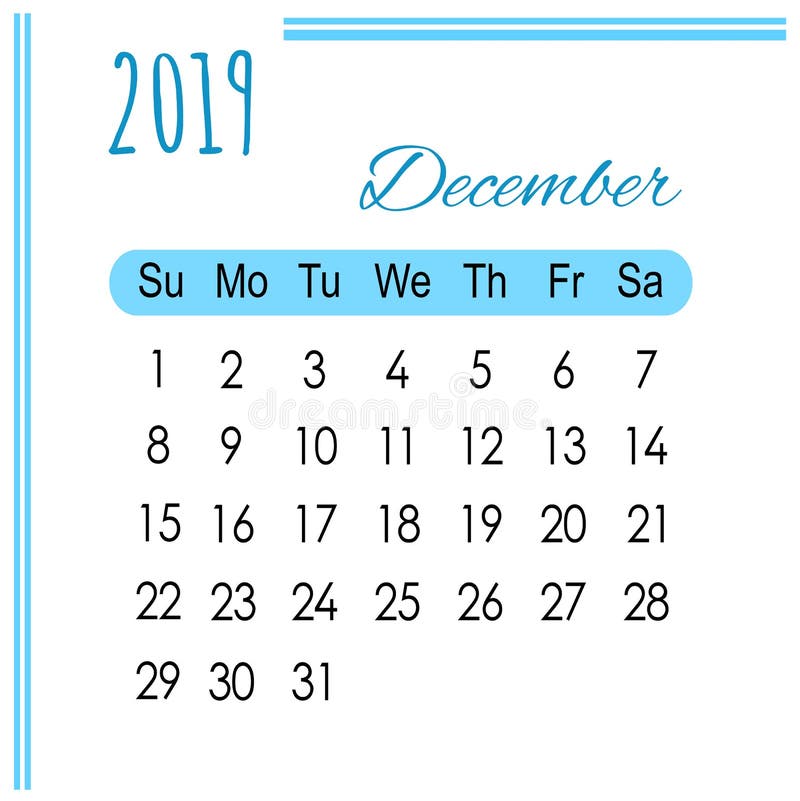 december 2019 calendar holidays