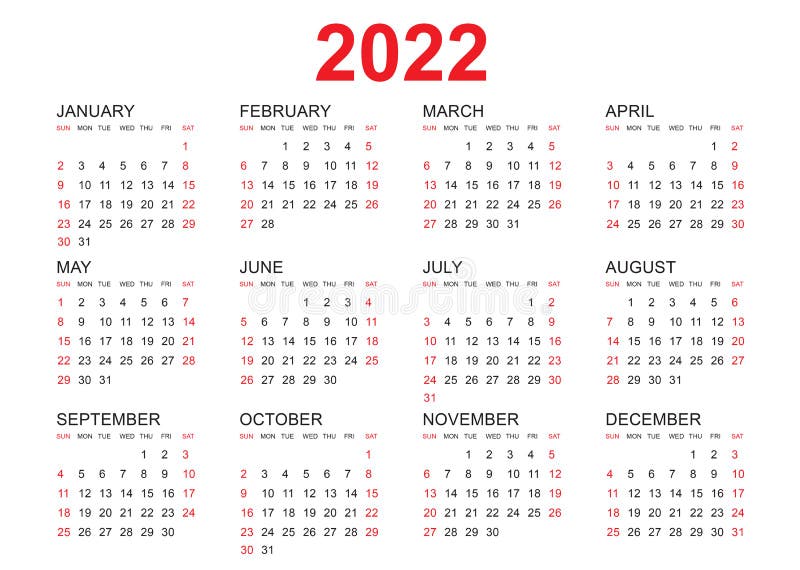 Calendar 2022 Template Wall Calendar 2022 Vector Desk Calendar Design Stock Vector Illustration Of Number Layout 150269434