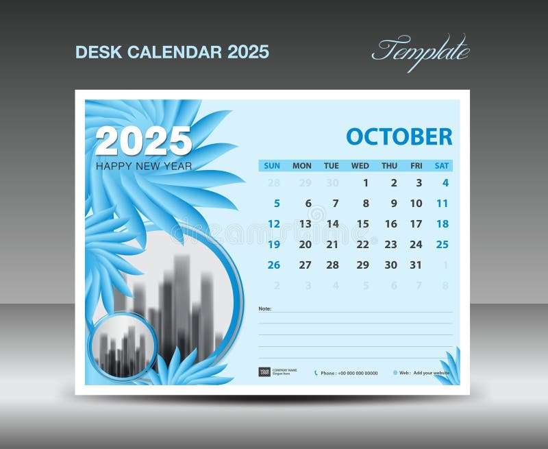 Calendar 2025 Design- October 2025 Template, Desk Calendar 2025 ...